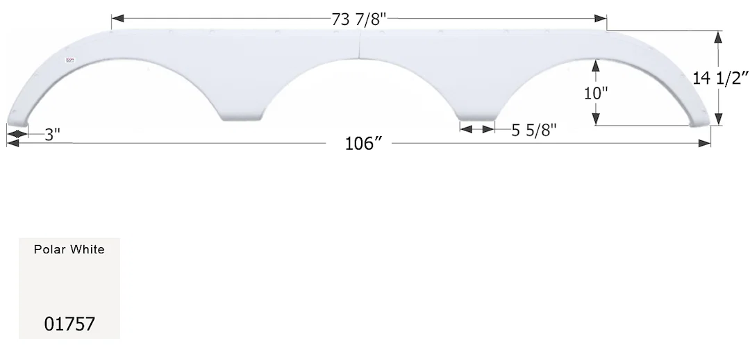 01757 – ICON Fender Skirt, Vehicle Fitment: Various Pilgrim Open Road Models 106 Inch Length x 14-1/2 Inch Height Pol...